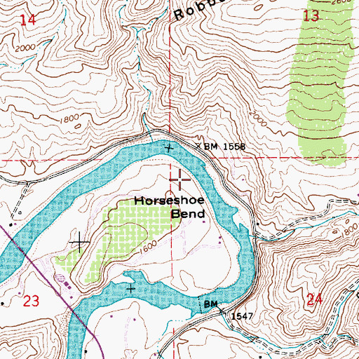 Topographic Map of Large Bar, ID
