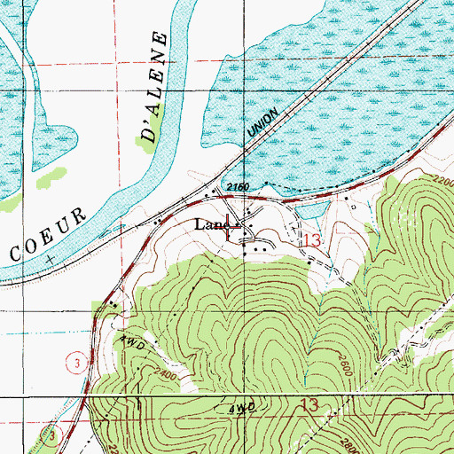 Topographic Map of Lane, ID
