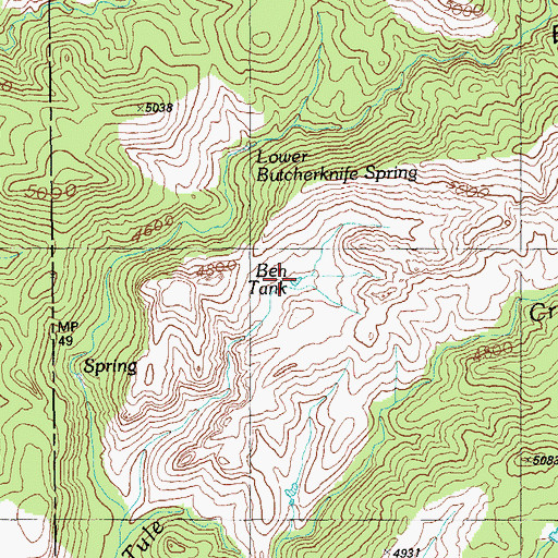 Topographic Map of Ben Tank, AZ