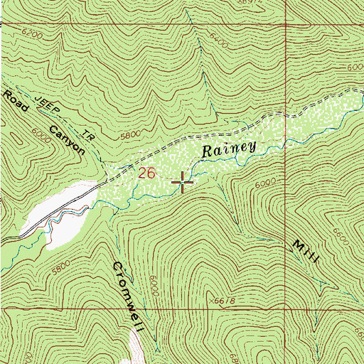 Topographic Map of Mill Creek, ID
