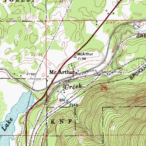 Topographic Map of Mc Arthur, ID