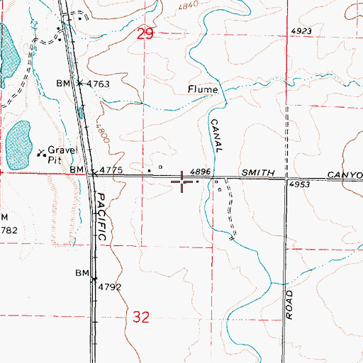 Topographic Map of Marsh Valley, ID