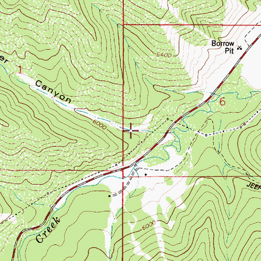 Topographic Map of No Cut Timber Canyon, ID