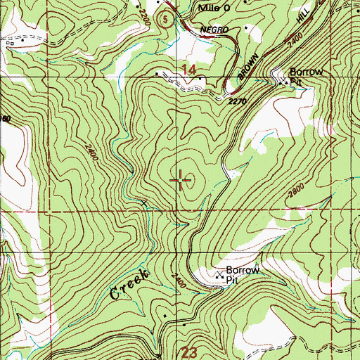 Topographic Map of Negro Brown Hill, ID