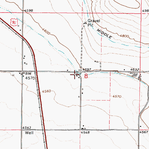 Topographic Map of Nashville, ID