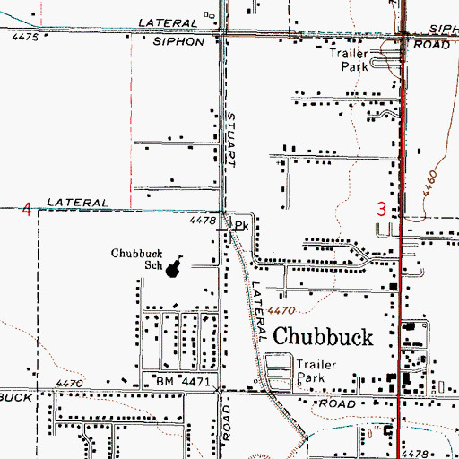 Topographic Map of Stuart Park, ID