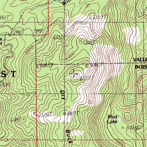 Topographic Map of Cook Knob, ID