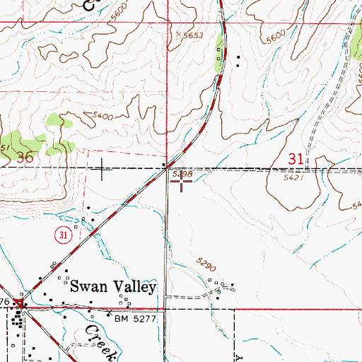 Topographic Map of Oakden Creek, ID