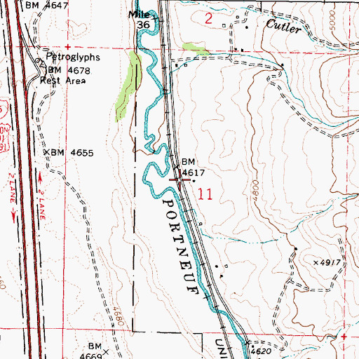 Topographic Map of Onyx, ID