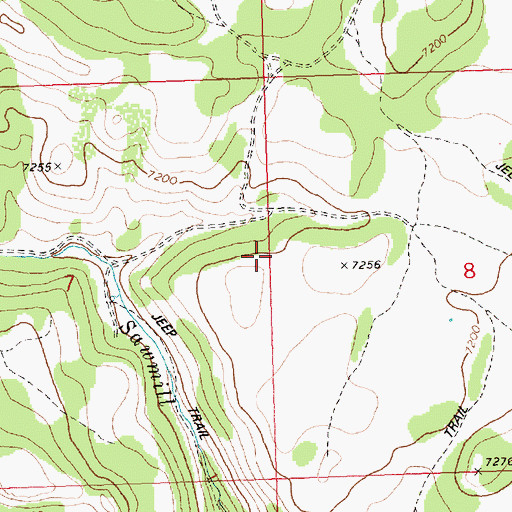 Topographic Map of Pole Creek, ID