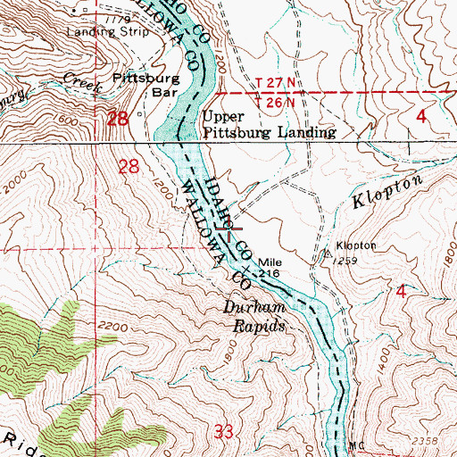 Topographic Map of Pittsburgh Landing, ID