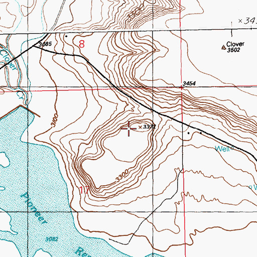 Topographic Map of Pioneer Butte, ID