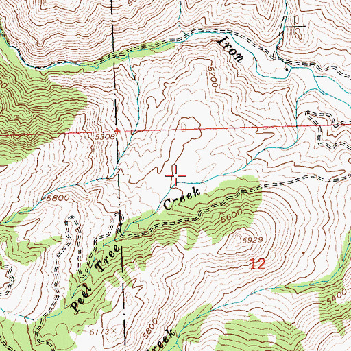 Topographic Map of Peel Tree Basin, ID