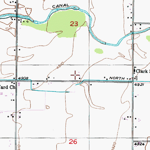 Topographic Map of Rudy, ID