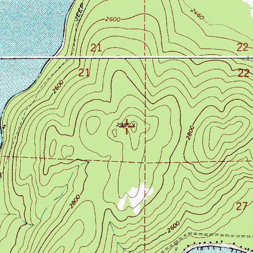 Topographic Map of Roothaan Mountain, ID