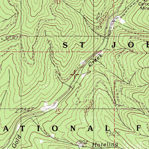 Topographic Map of Reservoir Creek, ID
