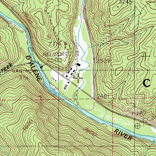 Topographic Map of Shoshone Creek Guard Station, ID