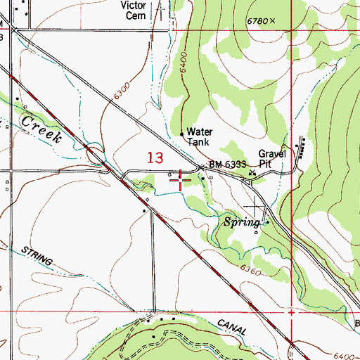Topographic Map of The String, ID
