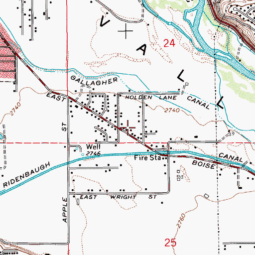 Topographic Map of South Boise (historical), ID