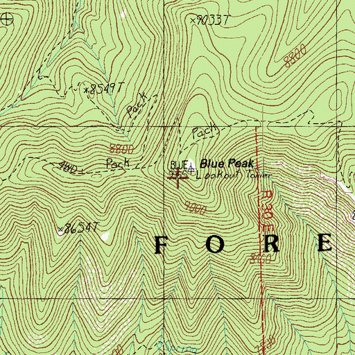 Topographic Map of Blue Peak, AZ