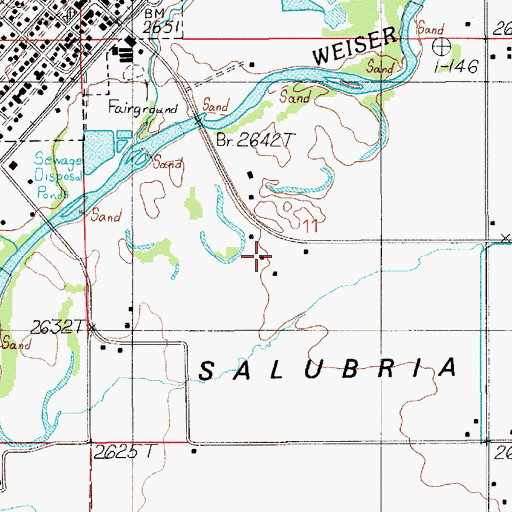 Topographic Map of Salubria, ID
