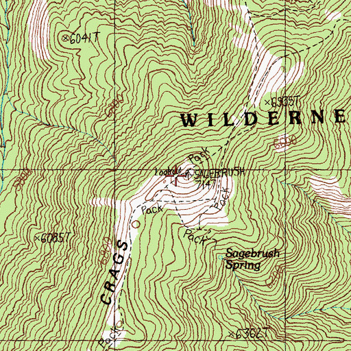 Topographic Map of Sagebrush Mountain, ID