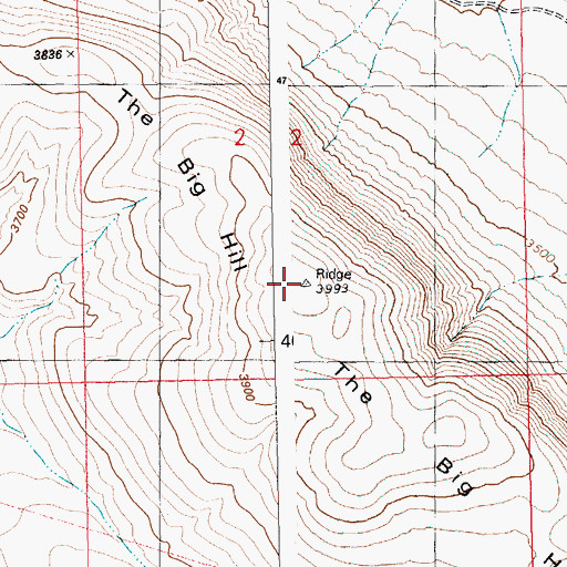 Topographic Map of The Big Hill, ID