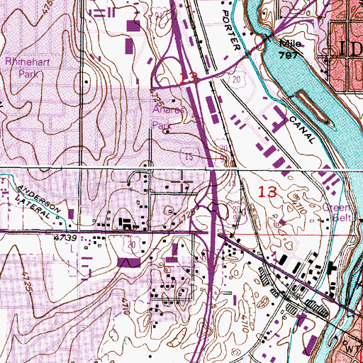Topographic Map of Temple View Elementary School, ID