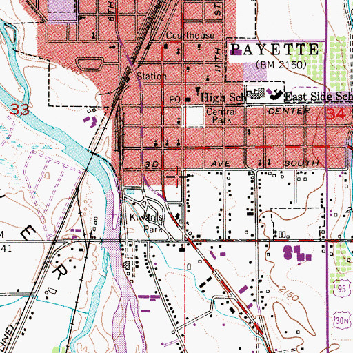 Topographic Map of Treasure Valley Seventh-Day Adventist, ID