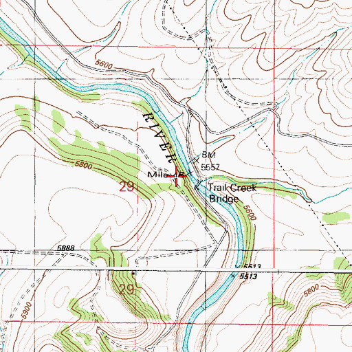 Topographic Map of Trailton (historical), ID