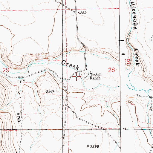 Topographic Map of Tindall (historical), ID