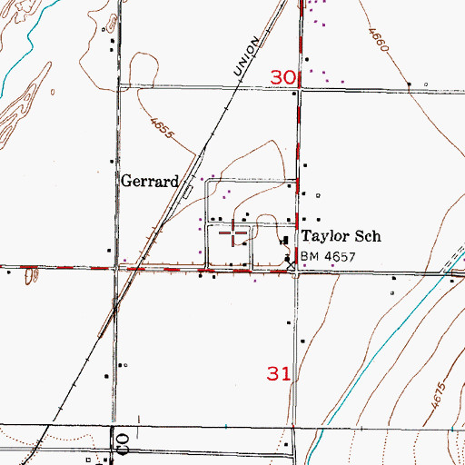 Topographic Map of Taylorville, ID