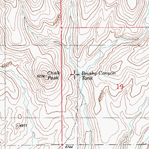 Topographic Map of Brushy Canyon Tank, AZ
