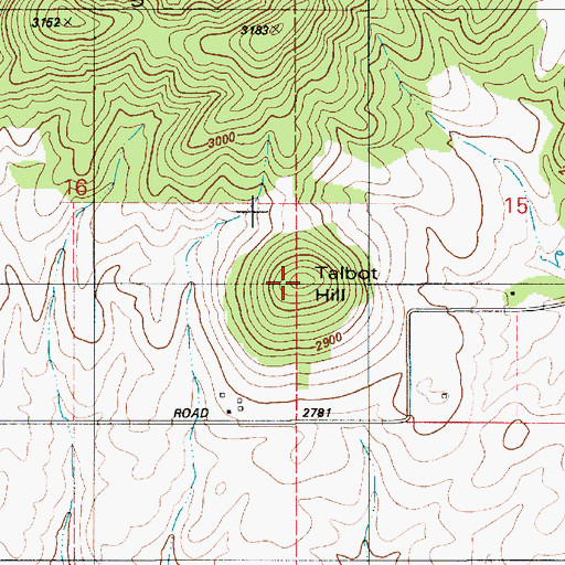 Topographic Map of Talbot Hill, ID