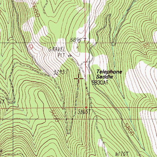 Topographic Map of Telephone Saddle, ID