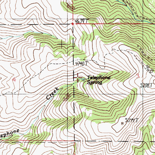 Topographic Map of Telephone Spring, ID