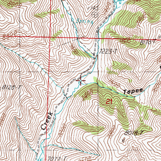 Topographic Map of Tepee Draw, ID