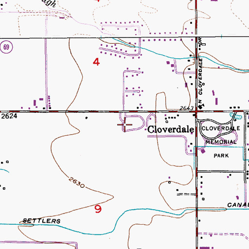 Topographic Map of Terrace Lawn Cemetery, ID