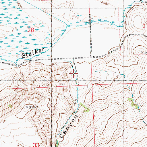 Topographic Map of Tieter Canyon, ID