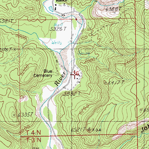 Topographic Map of Burke Ranch, AZ