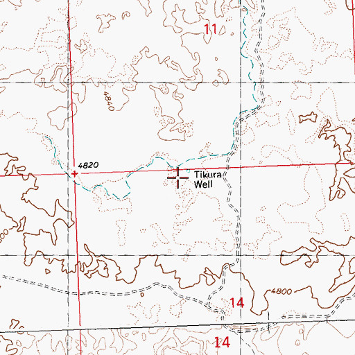 Topographic Map of Tikura Well, ID