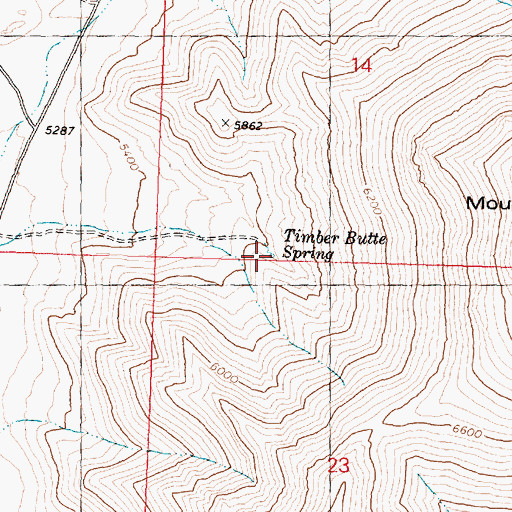 Topographic Map of Timber Butte Spring, ID