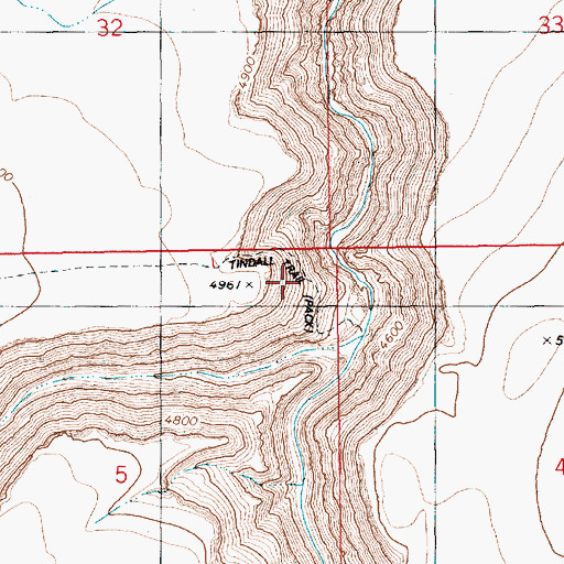 Topographic Map of Tindall Trail, ID