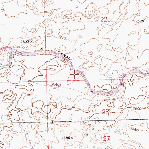 Topographic Map of Twin Falls North Main Canal, ID