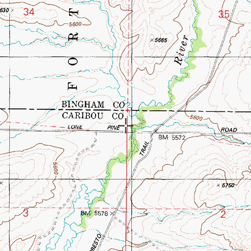 Topographic Map of Trail Creek, ID