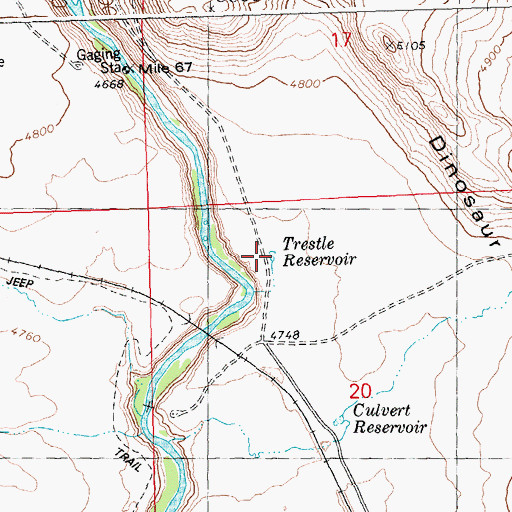 Topographic Map of Trestle Reservoir, ID