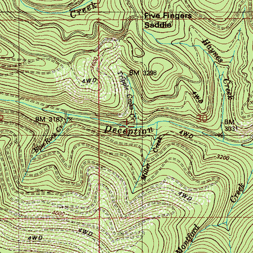 Topographic Map of Tripple Cross Creek, ID