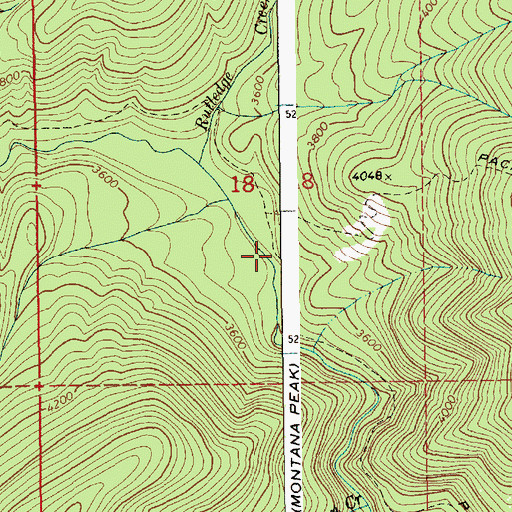 Topographic Map of Old Montana Trail (historical), ID
