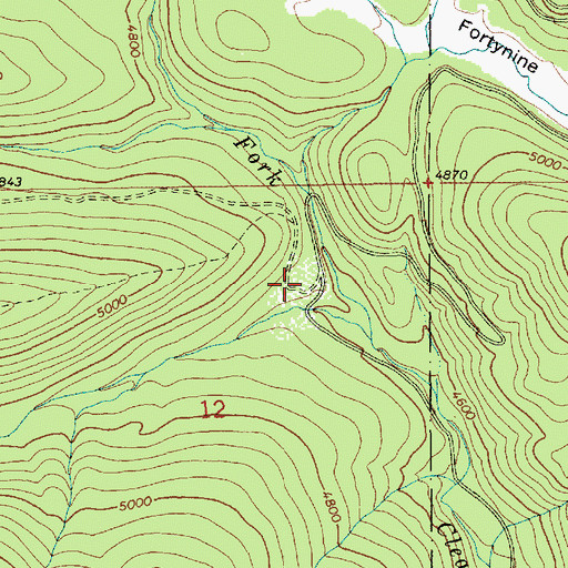 Topographic Map of Haunted Cabin, ID