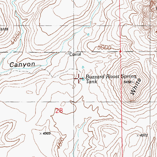 Topographic Map of Buzzard Roost Tank, AZ